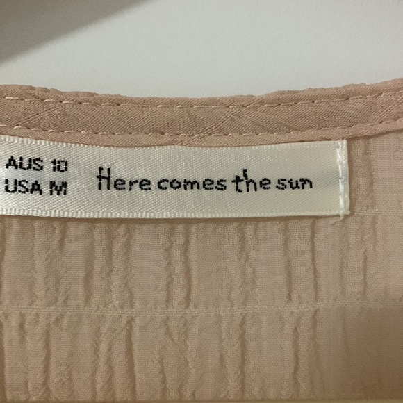 Here Comes the Sun - Blush pink long sleeve dress size 10 - Picture 3 of 4